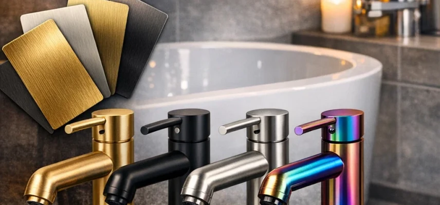 Змішувачі у ванну з нержавіючої сталі: палітра кольорів
