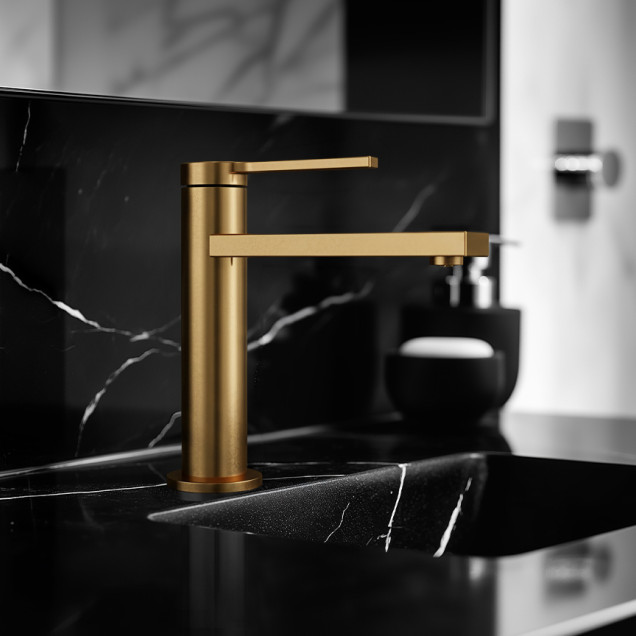 Змішувач для раковини золотий VG-22 фото