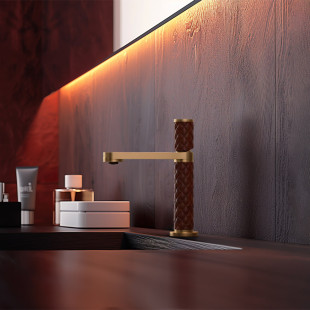 Дизайнерський змішувач з нержавіючої сталі на умивальник Nett OGBr-24 фото