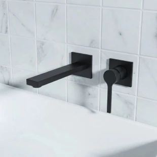 Черный смеситель для умывальника скрытого монтажа Nett QB-22 фото