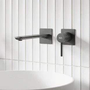 Змішувач графіт для раковини прихованого монтажу Nett QGr-99 фото