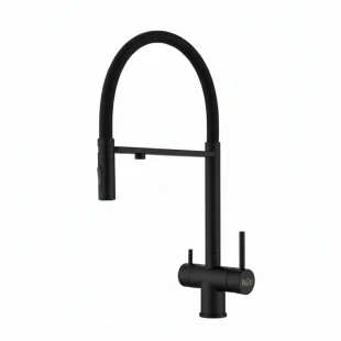 Чорний змішувач з підключенням до фільтрованої води нержавіючий Nett GFB-56 фото